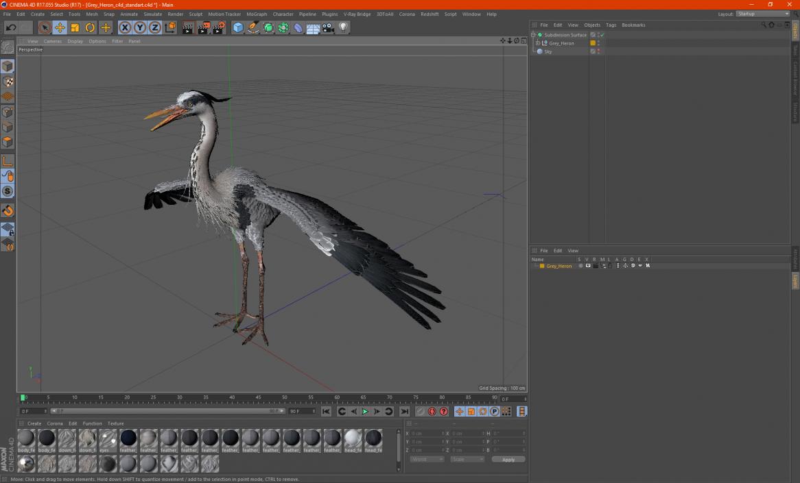 3D model Grey Heron