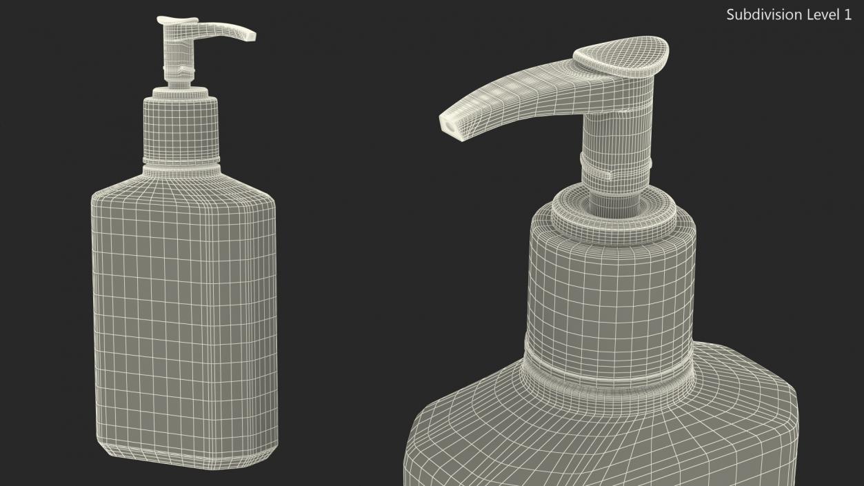 Alcohol Sanitizing Gel Bottle with Dispenser 3D model