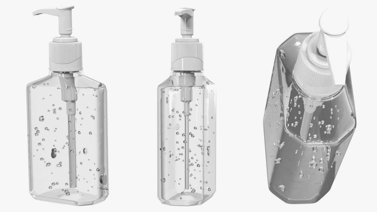 Alcohol Sanitizing Gel Bottle with Dispenser 3D model