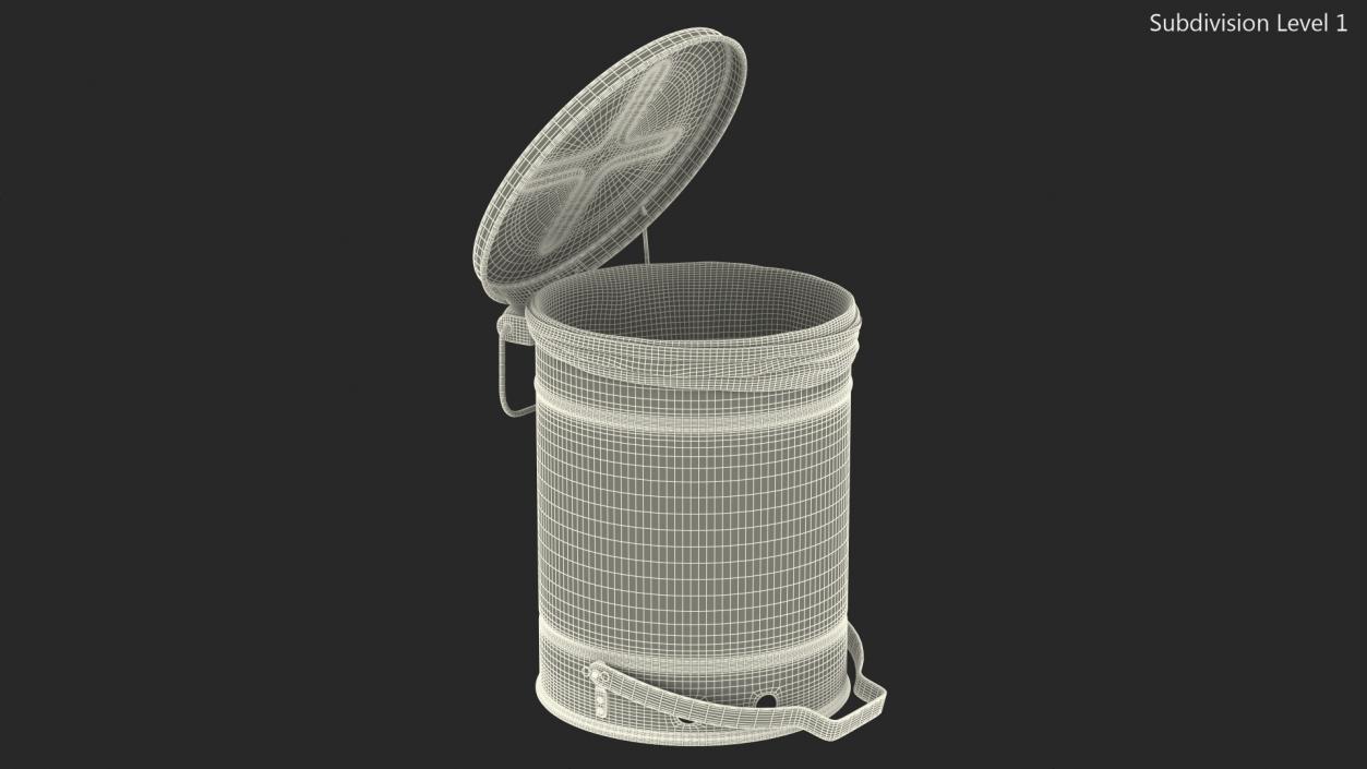 Justrite Biohazard Steel Waste Can 3D model