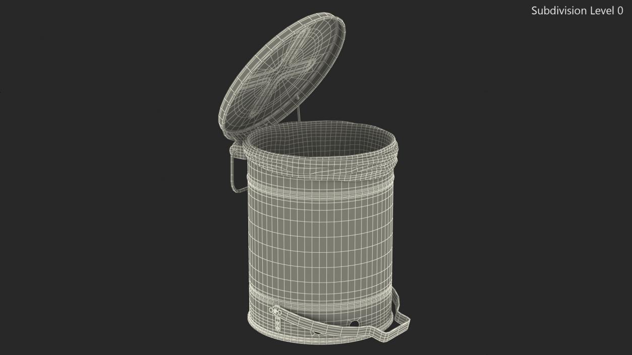 Justrite Biohazard Steel Waste Can 3D model