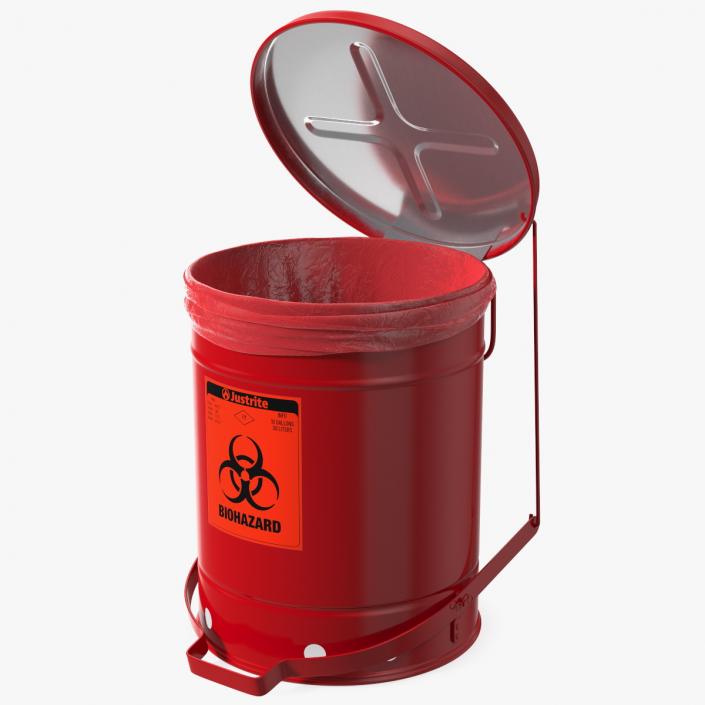 Justrite Biohazard Steel Waste Can 3D model