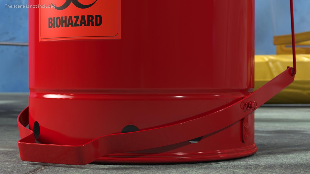 Justrite Biohazard Steel Waste Can 3D model