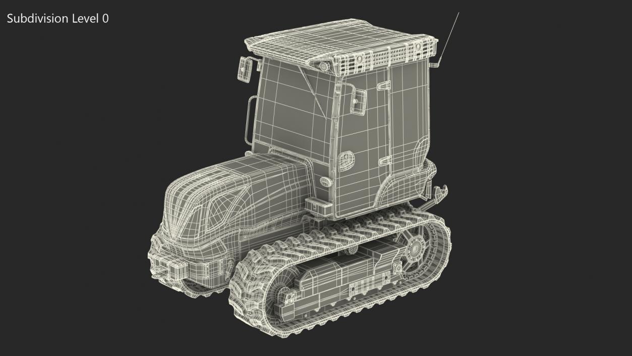 Tracked Tractor Cabin New Rigged 3D