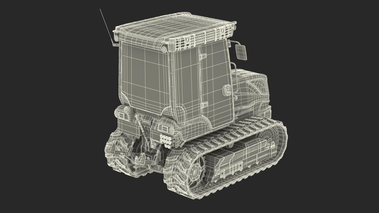 Tracked Tractor Cabin New Rigged 3D