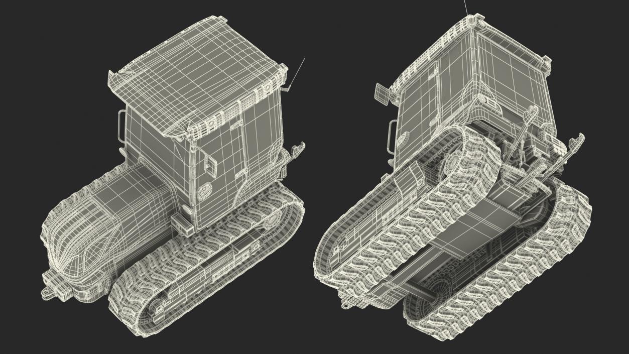 Tracked Tractor Cabin New Rigged 3D