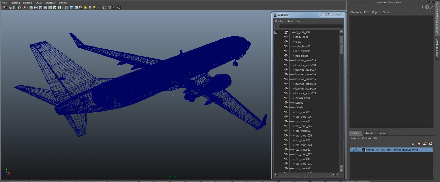 3D Boeing 737-800 with Interior Ryanair