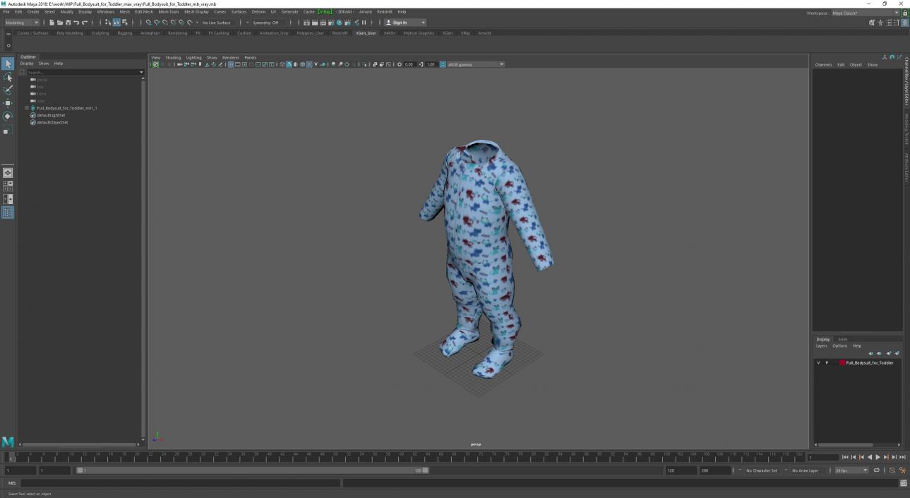 3D model Full Bodysuit for Toddler