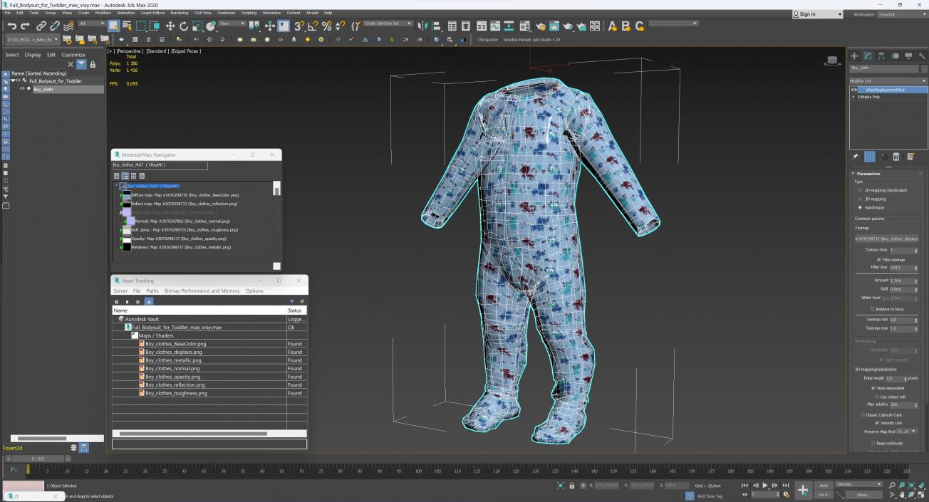 3D model Full Bodysuit for Toddler