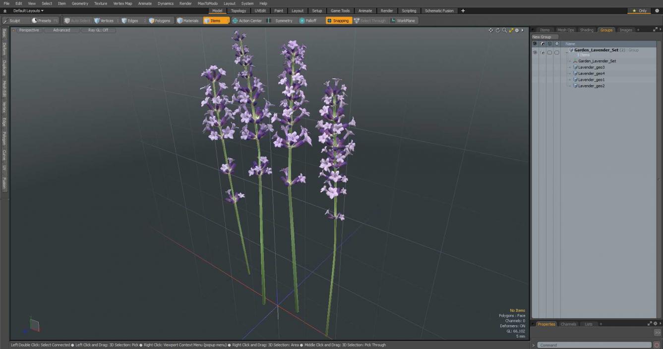 Garden Lavender Set 3D model