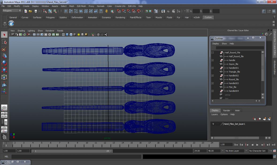 Hand Files Set 3D model