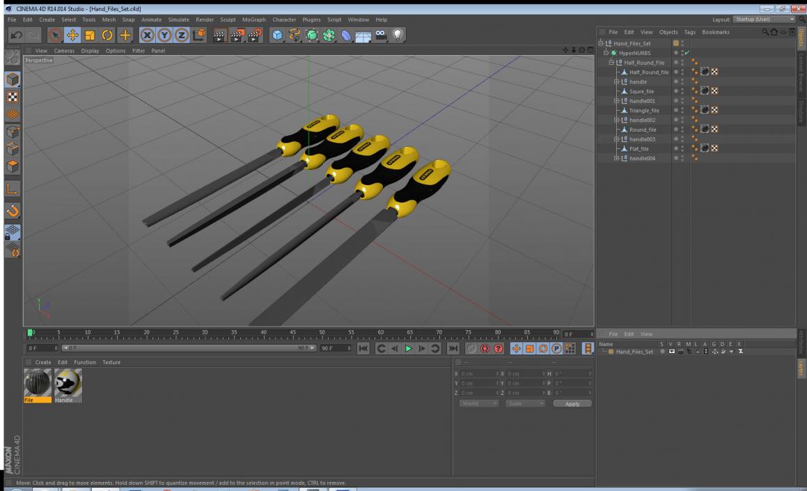 Hand Files Set 3D model