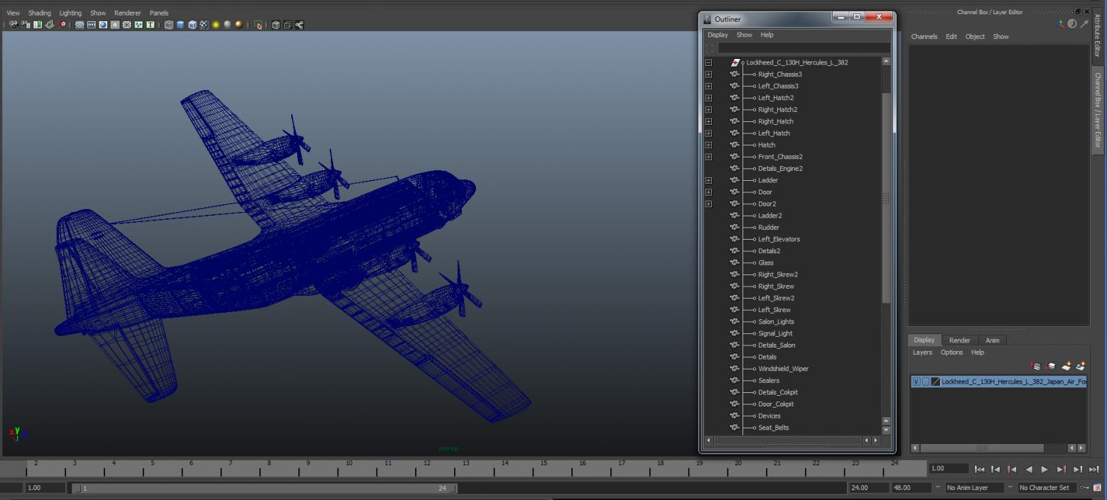 3D Lockheed C 130H Hercules L-382 Japan Air Force