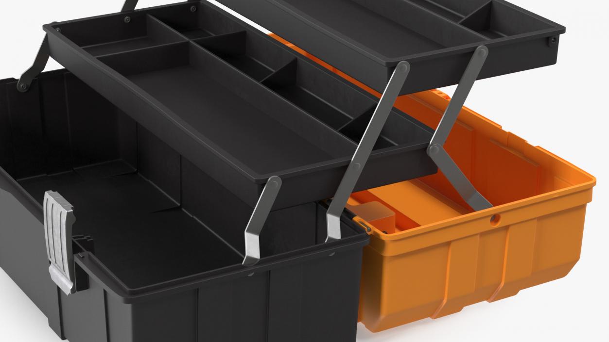 Three Layer Folding Plastic Toolbox Rigged 3D