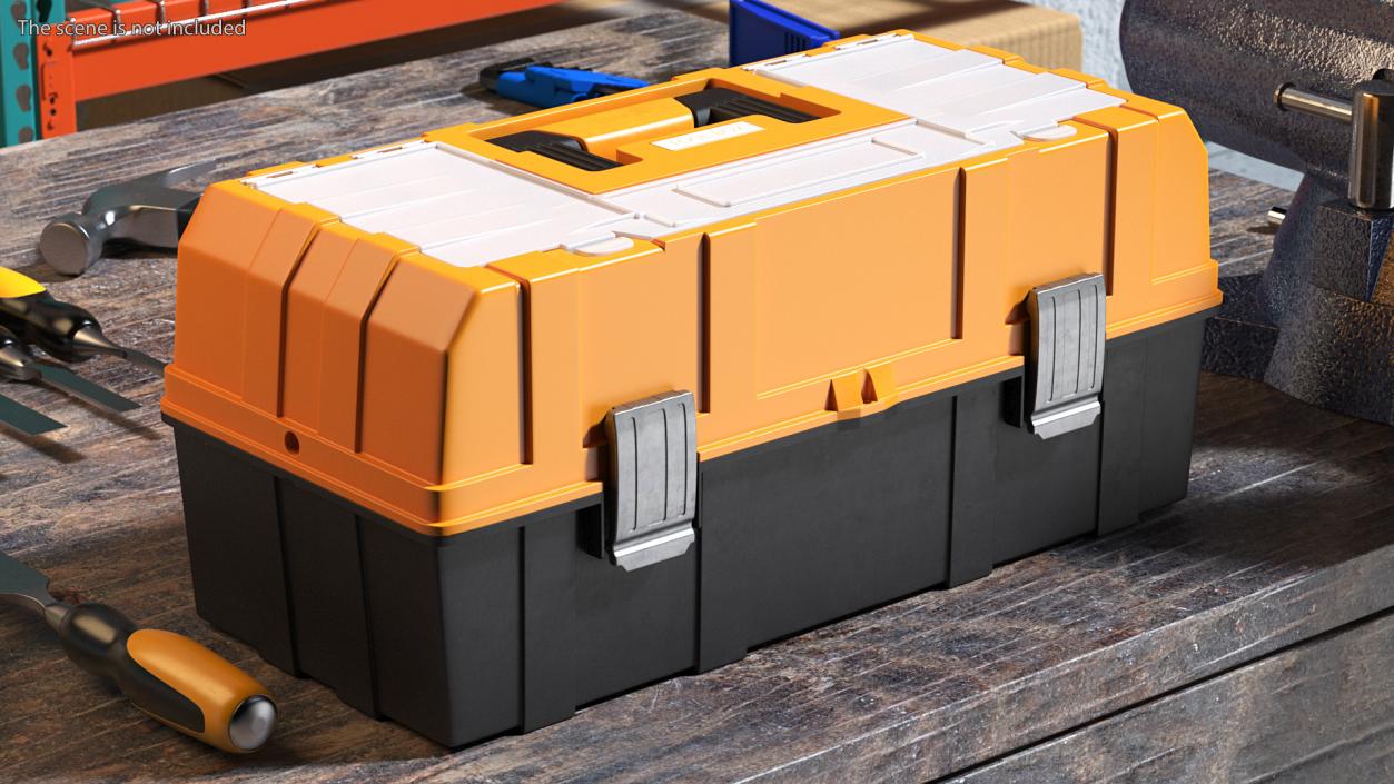 Three Layer Folding Plastic Toolbox Rigged 3D