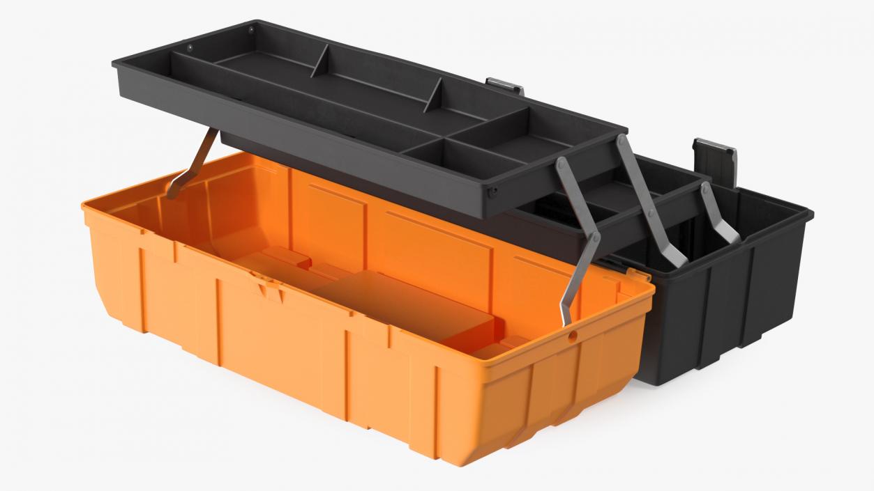 Three Layer Folding Plastic Toolbox Rigged 3D