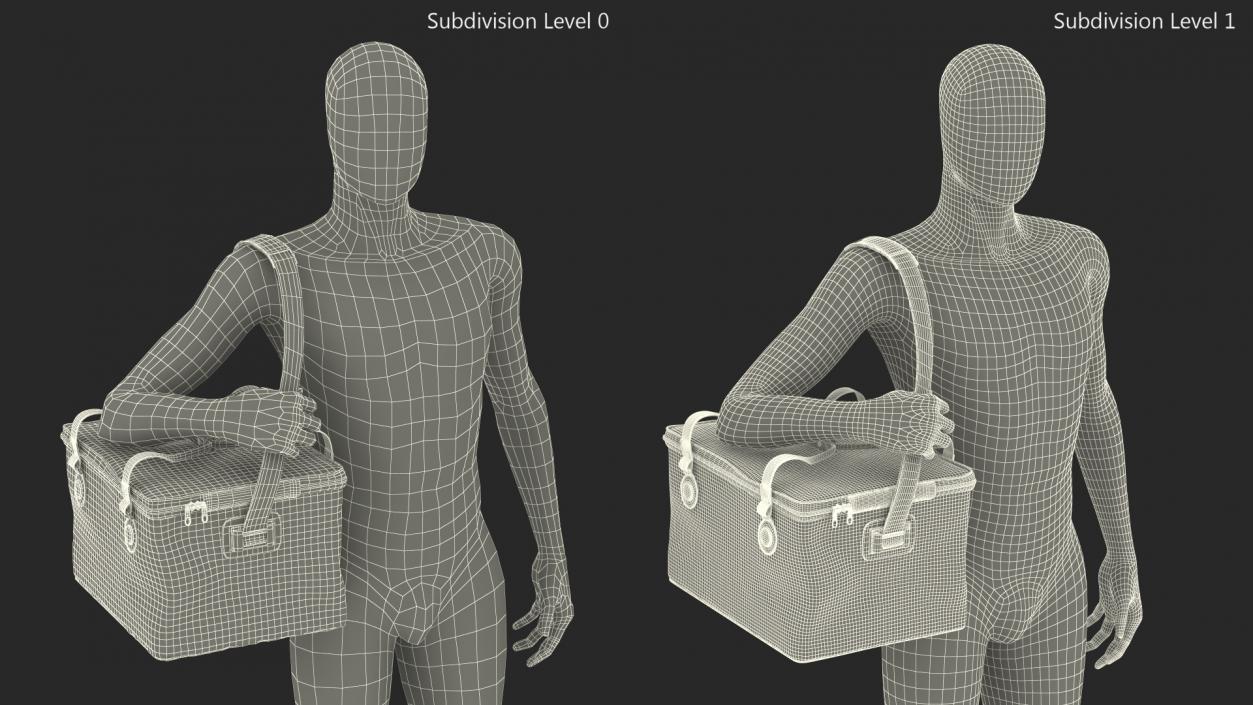 Manikin with Thermal Fishing Bag Feeder Concept 3D