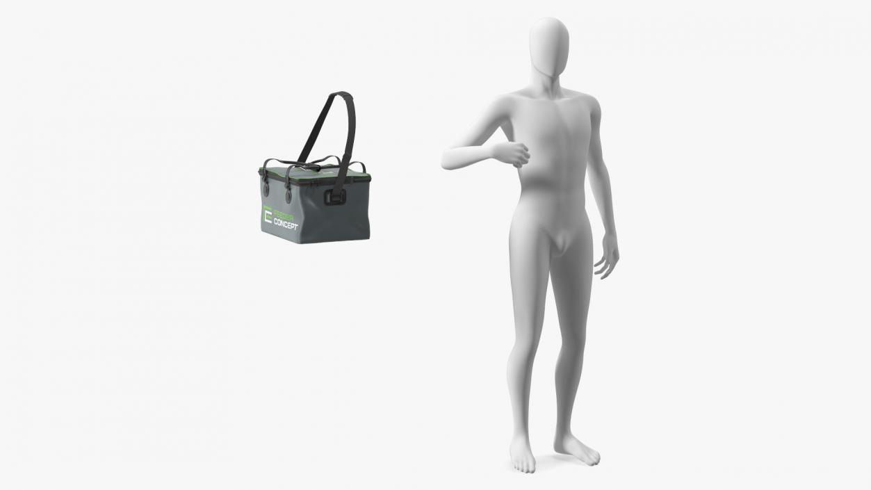 Manikin with Thermal Fishing Bag Feeder Concept 3D