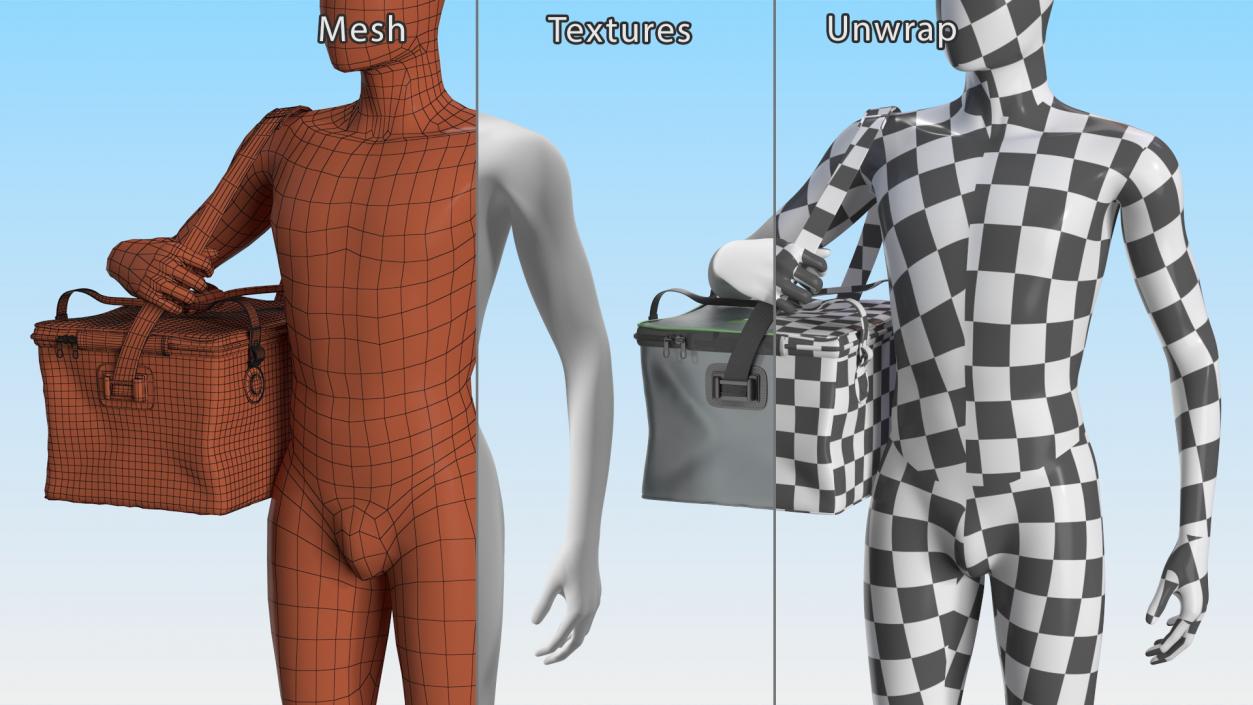 Manikin with Thermal Fishing Bag Feeder Concept 3D