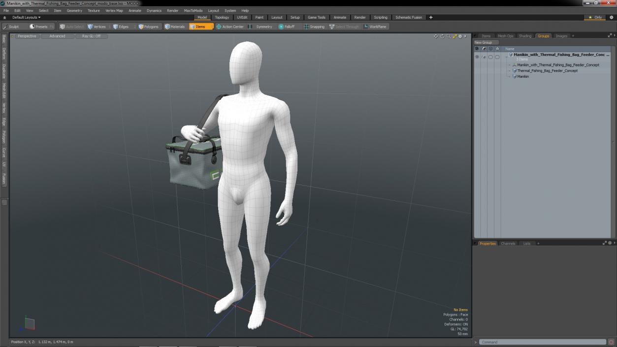 Manikin with Thermal Fishing Bag Feeder Concept 3D