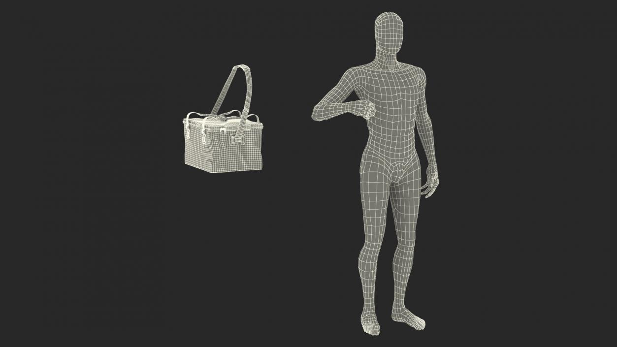 Manikin with Thermal Fishing Bag Feeder Concept 3D