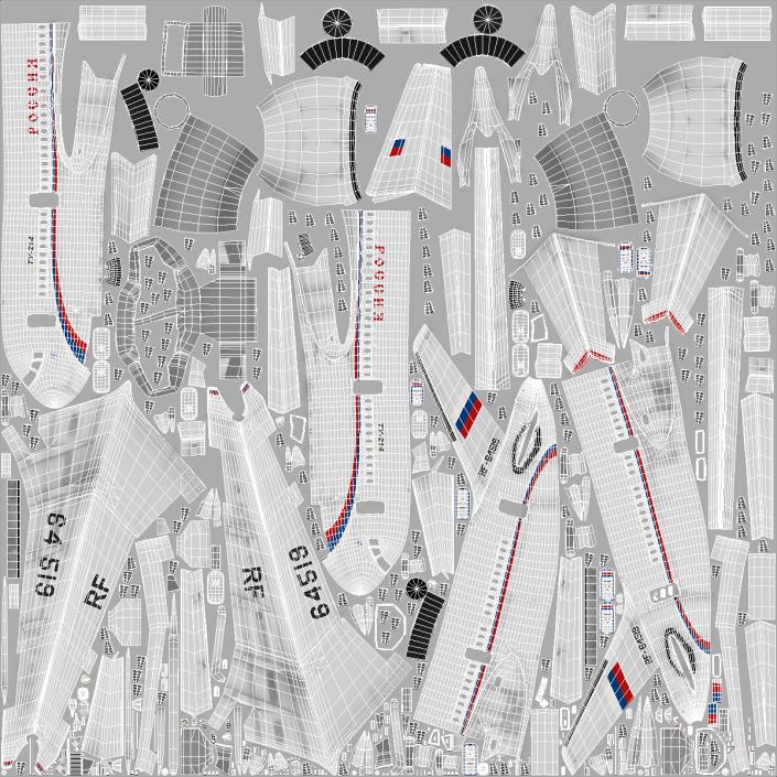 Tupolev Tu-214 Russian Government Airliner Rigged 3D model
