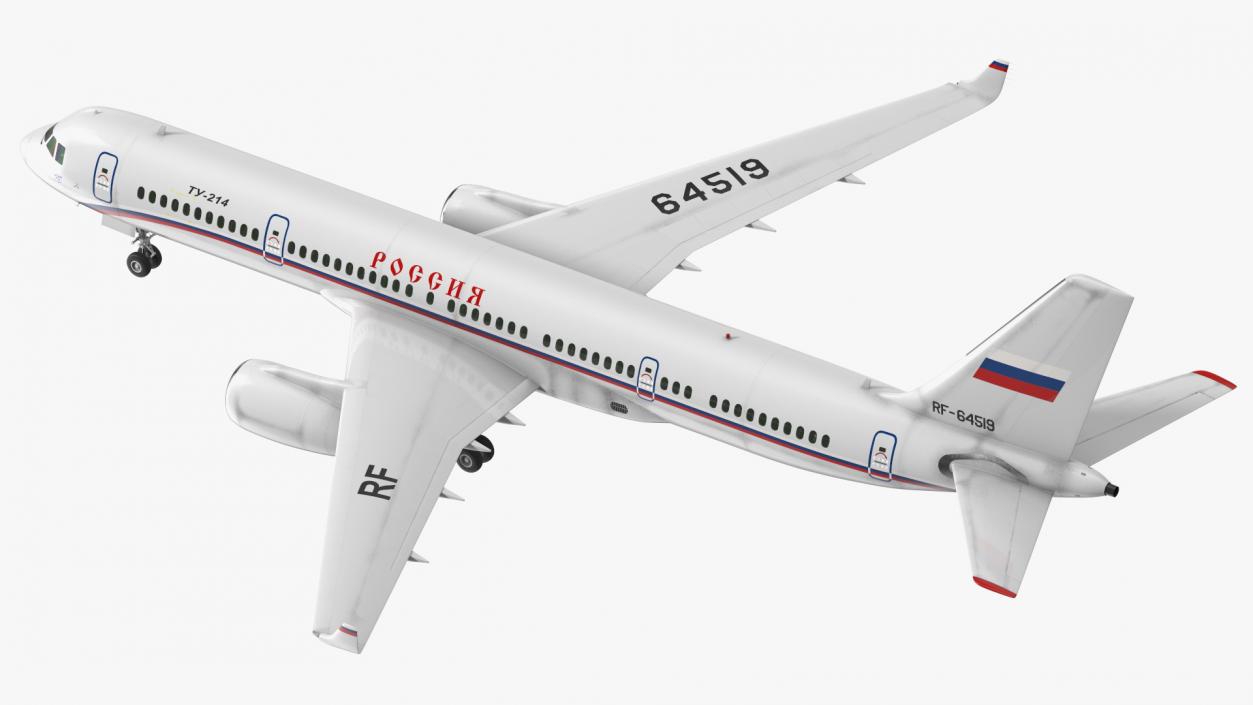 Tupolev Tu-214 Russian Government Airliner Rigged 3D model