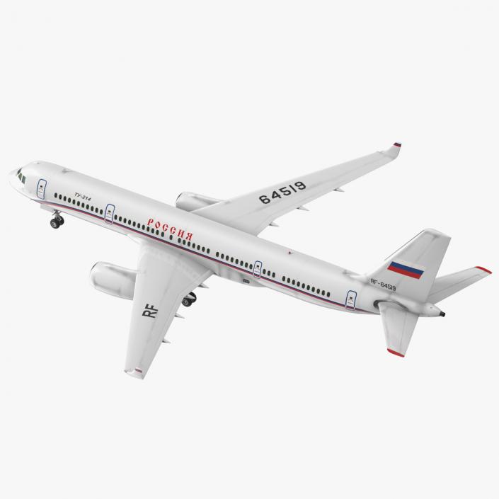 Tupolev Tu-214 Russian Government Airliner Rigged 3D model