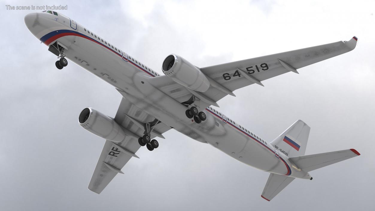 Tupolev Tu-214 Russian Government Airliner Rigged 3D model