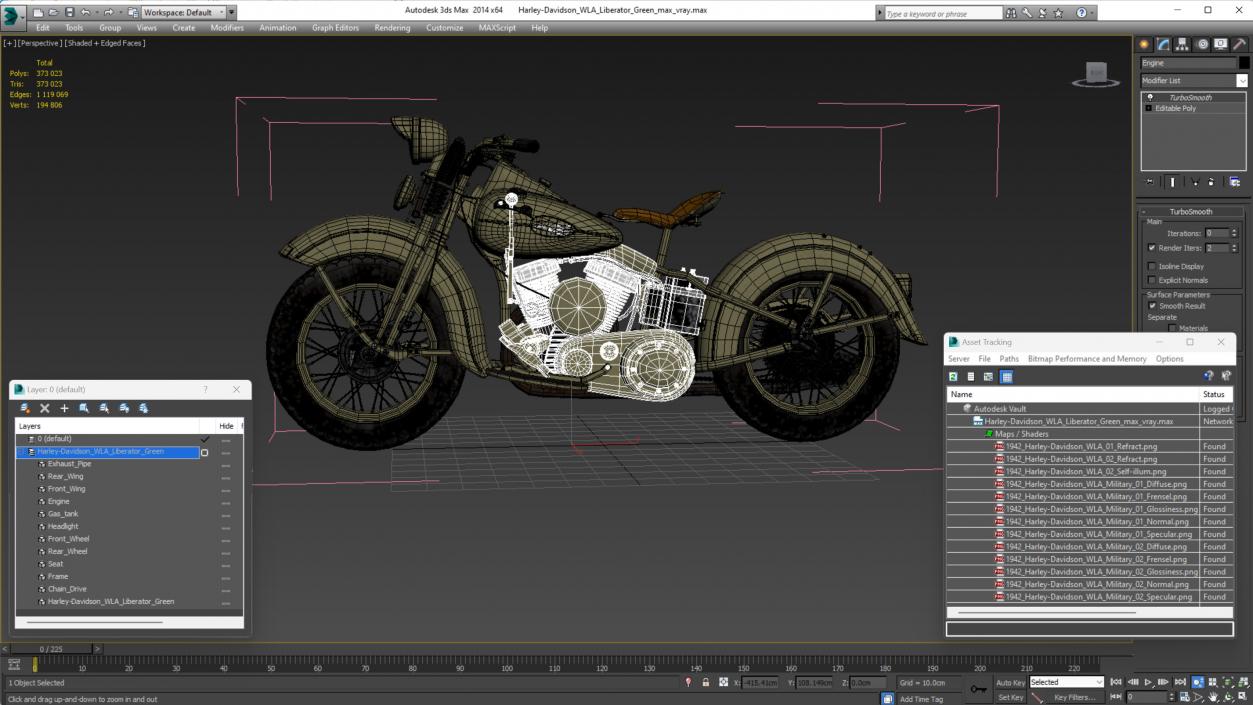 3D model Harley-Davidson WLA Liberator Green