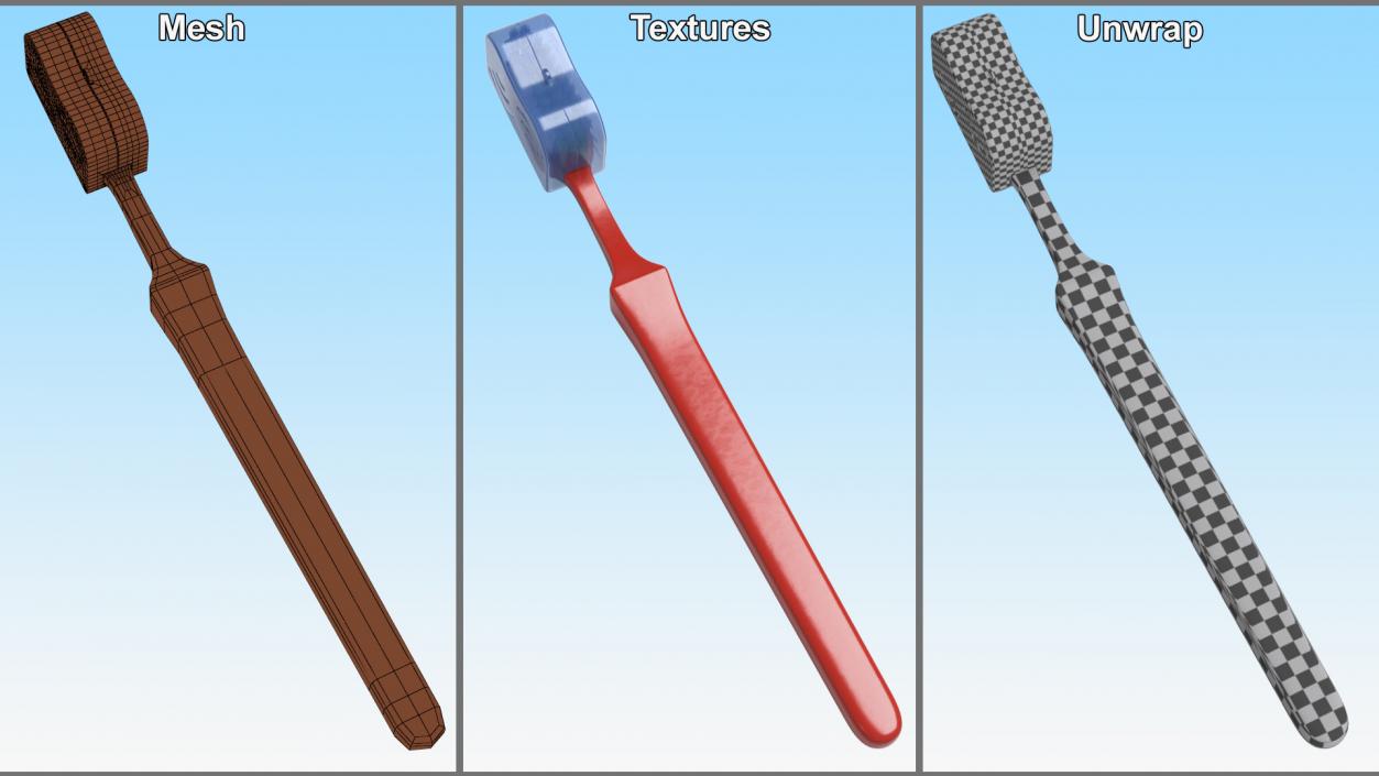 Manual Toothbrush with Case Closed 3D model