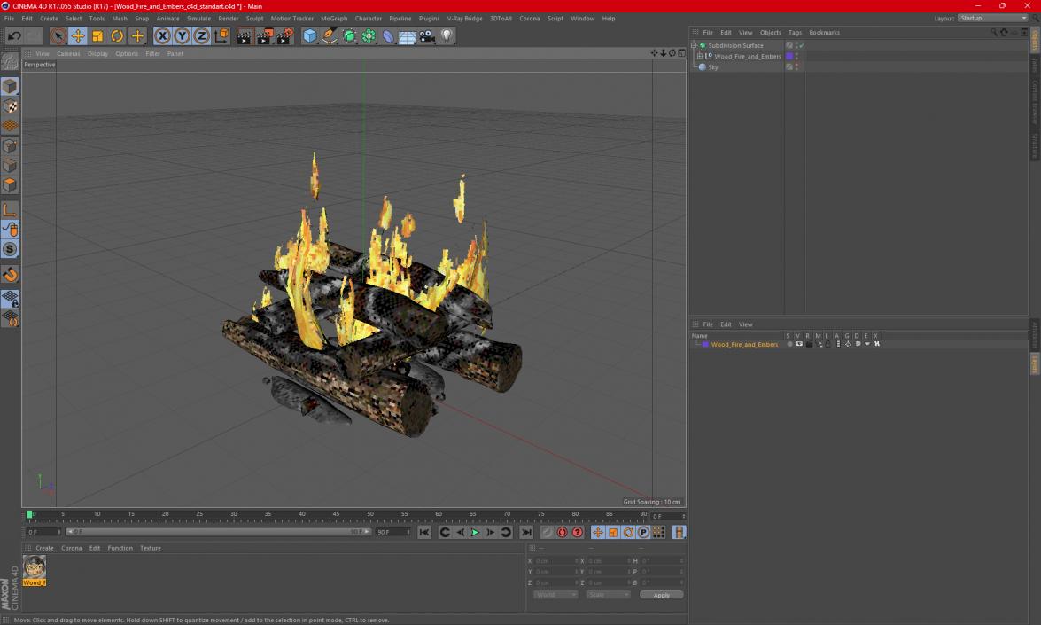 3D model Wood Fire and Embers