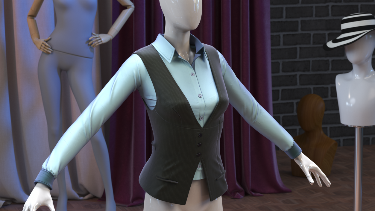 3D Waistcoat Business Suit model