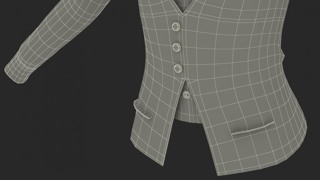 3D Waistcoat Business Suit model