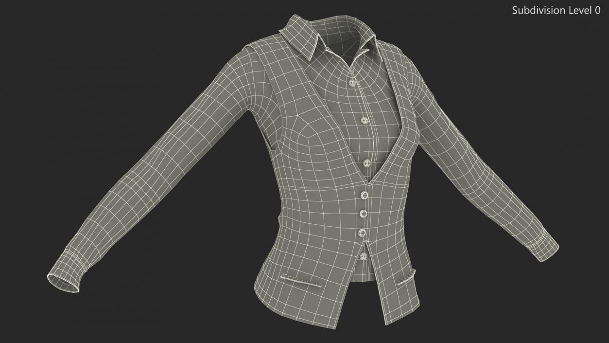 3D Waistcoat Business Suit model