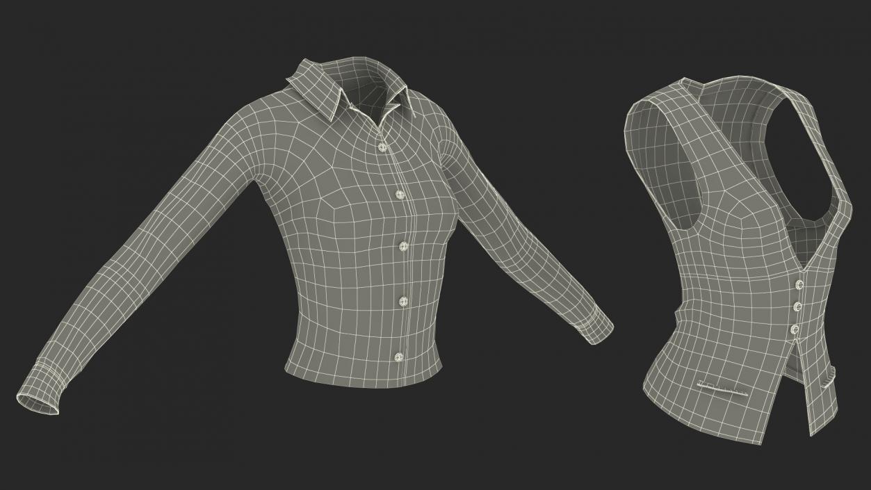 3D Waistcoat Business Suit model