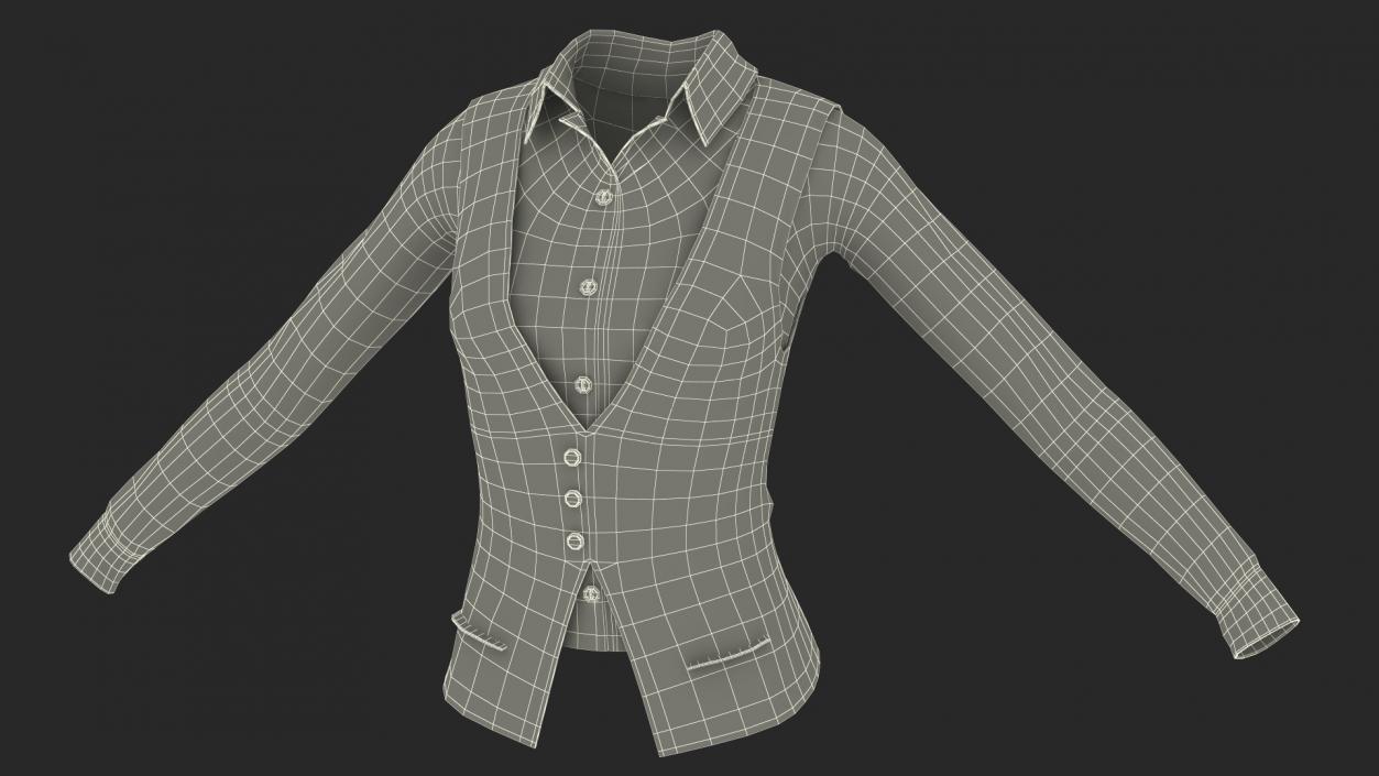 3D Waistcoat Business Suit model