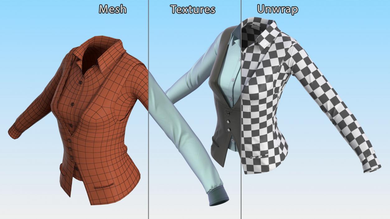 3D Waistcoat Business Suit model