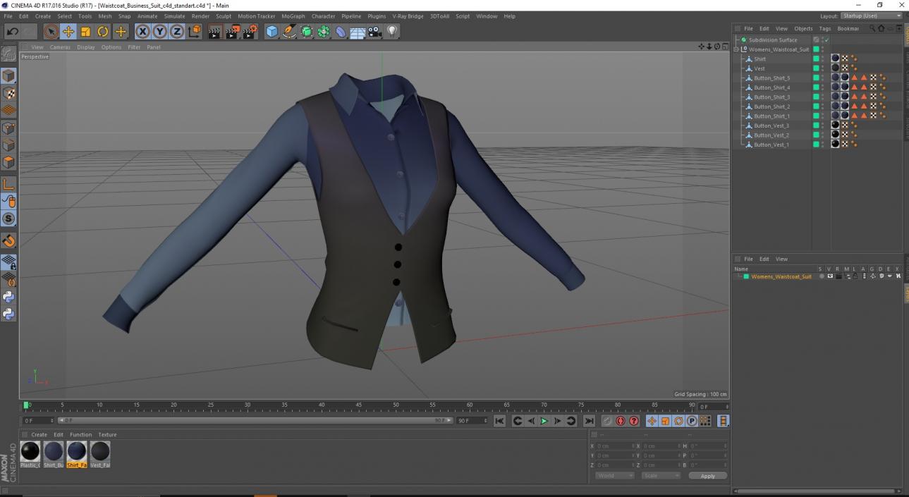 3D Waistcoat Business Suit model