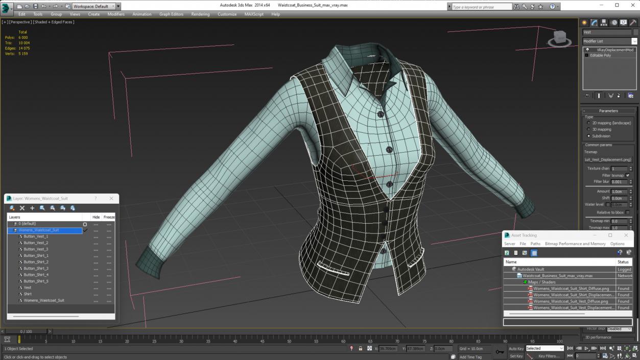 3D Waistcoat Business Suit model