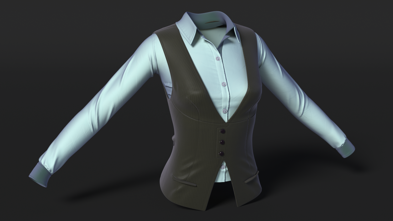 3D Waistcoat Business Suit model