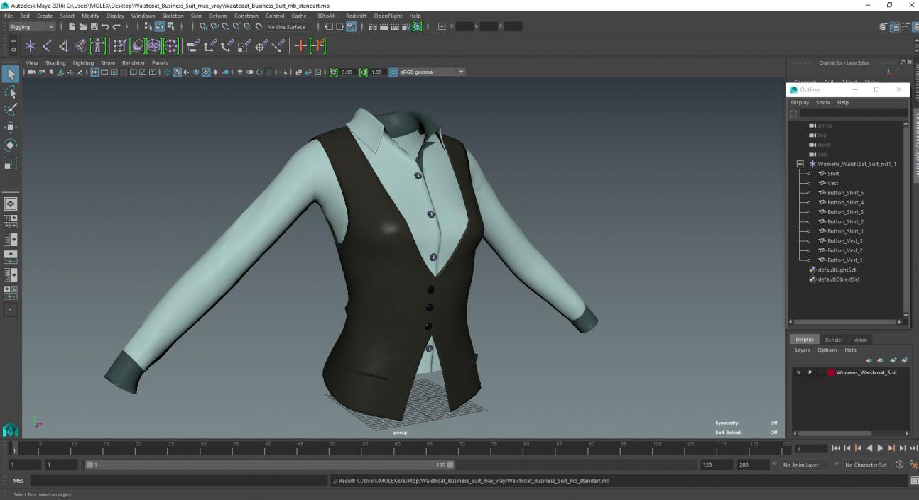 3D Waistcoat Business Suit model