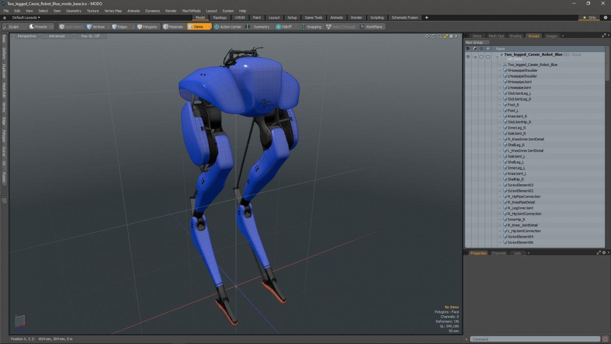 3D Two-legged Cassie Robot Blue model