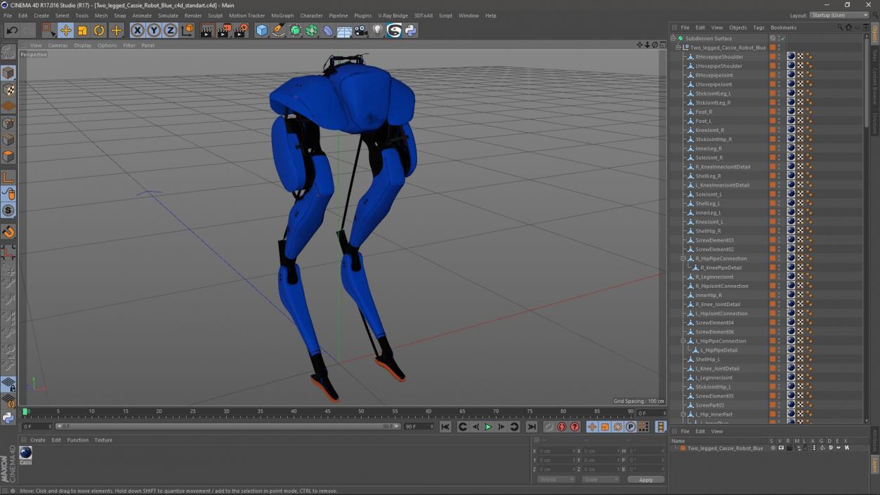 3D Two-legged Cassie Robot Blue model