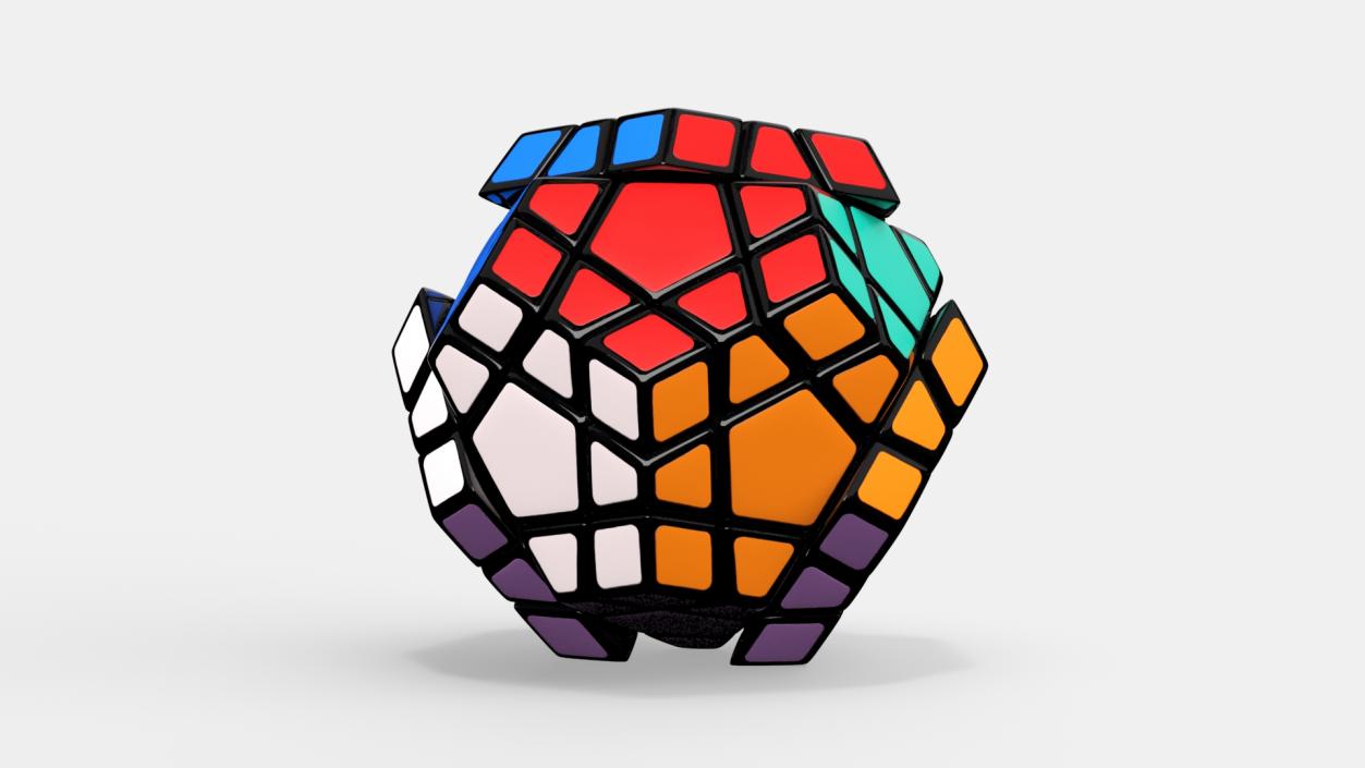 3D Subassembled Rubik Megaminx Puzzle Toy model