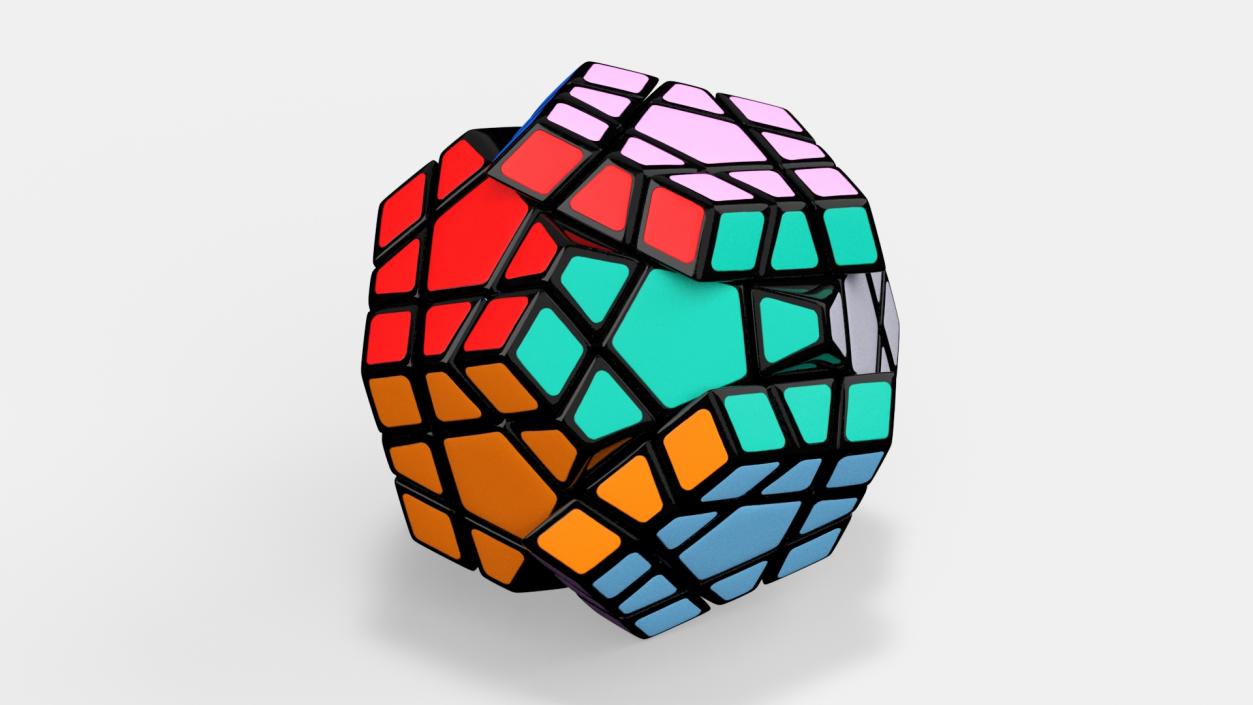 3D Subassembled Rubik Megaminx Puzzle Toy model