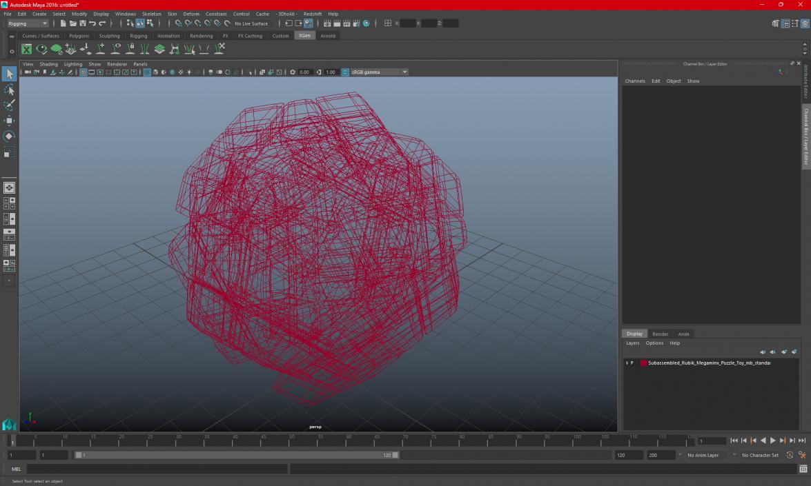 3D Subassembled Rubik Megaminx Puzzle Toy model