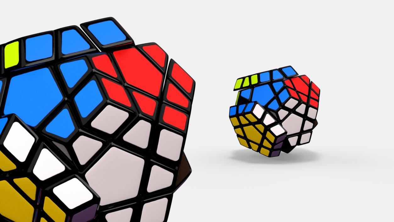 3D Subassembled Rubik Megaminx Puzzle Toy model