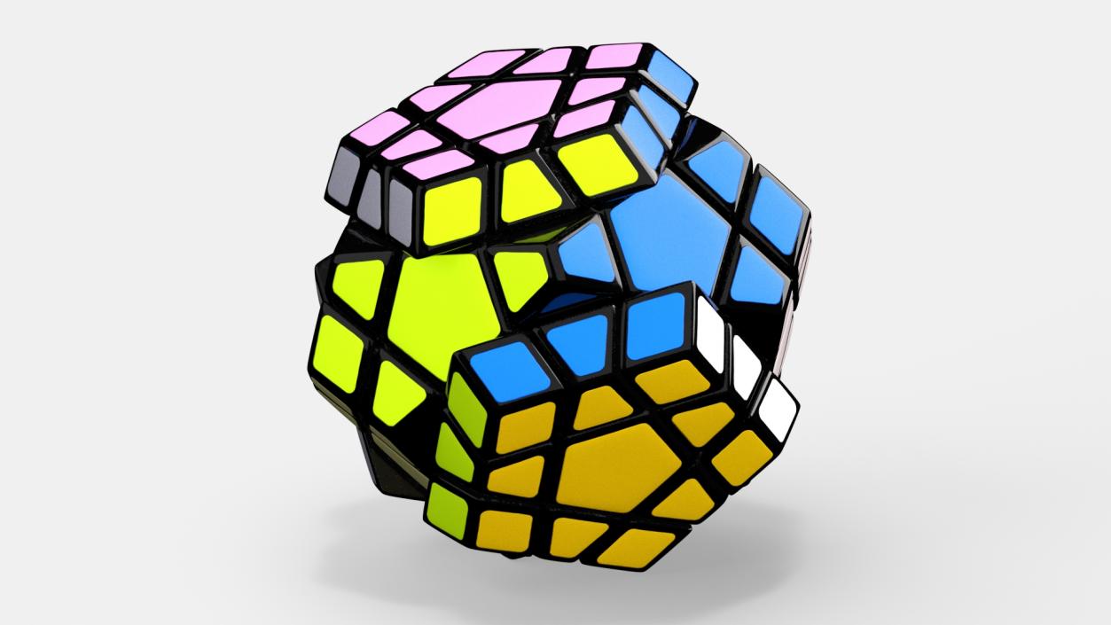 3D Subassembled Rubik Megaminx Puzzle Toy model