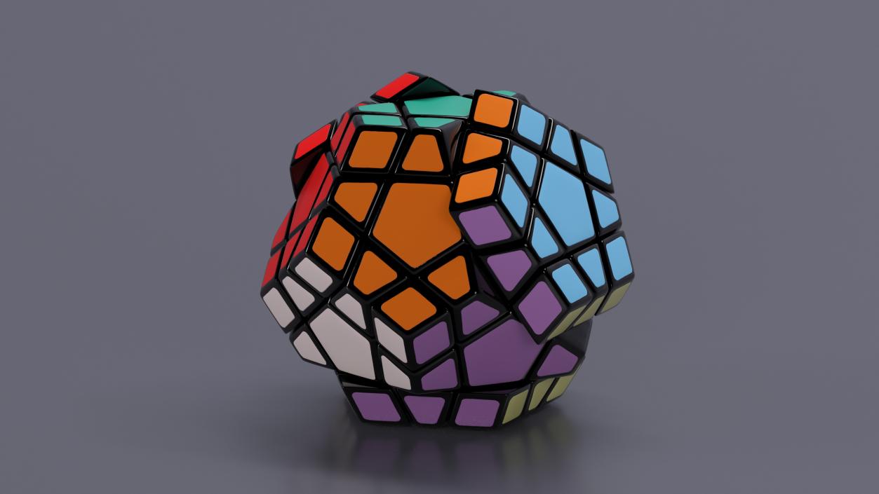 3D Subassembled Rubik Megaminx Puzzle Toy model